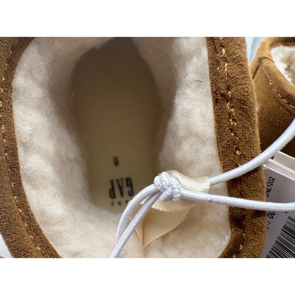 Baby Gap Toddler Size 6 Brown Vegan Suede Cozy Sherpa Lined Mini Boots Shoes NWT